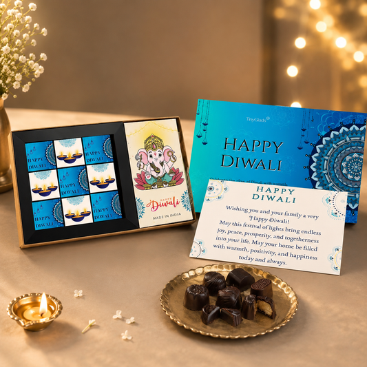 Ganpati Diwali Chocolate Gift Box | 1 Bar & 9 Truffles
