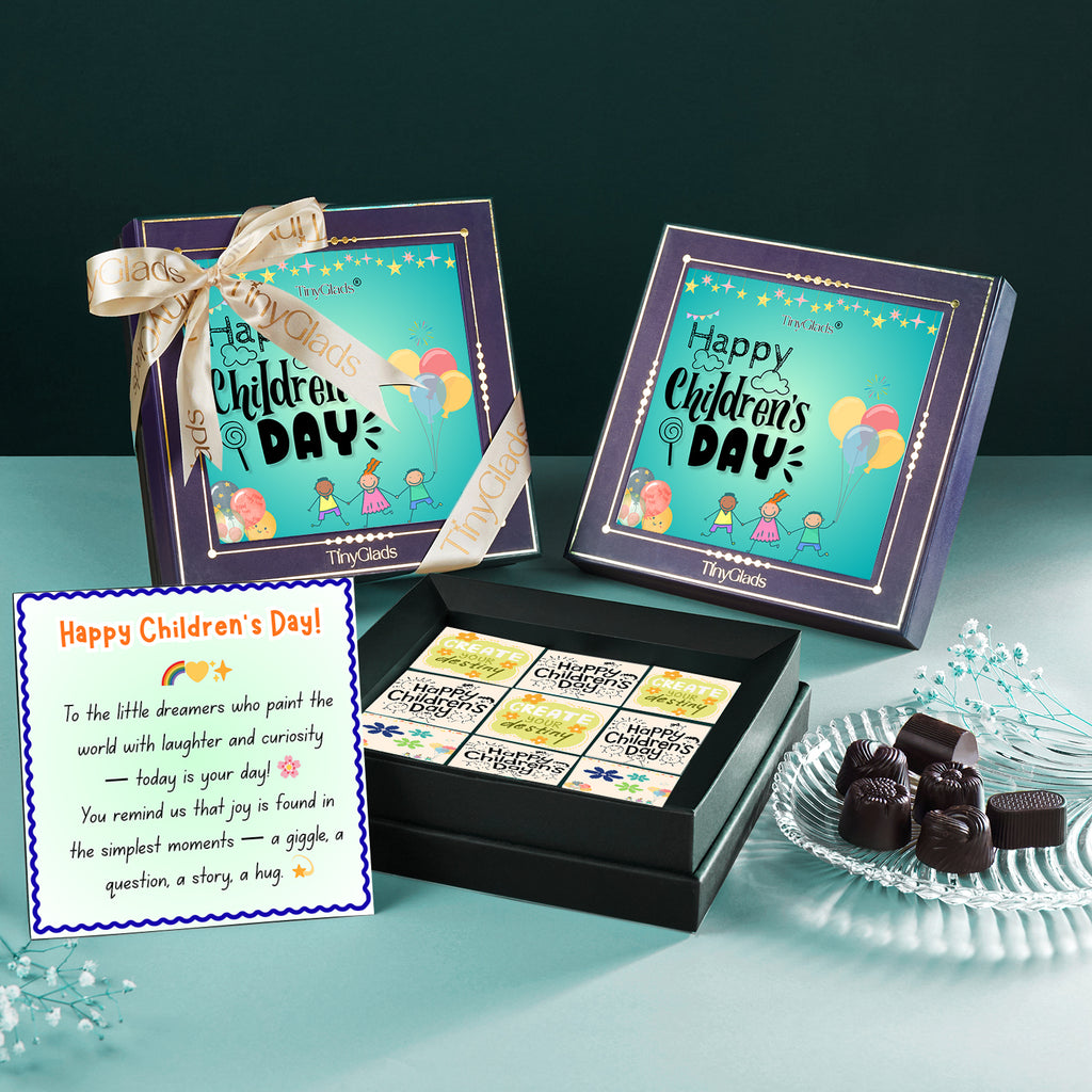 TinyGlads Happy Children's Day Chocolate Keepsake | 9 Truffles