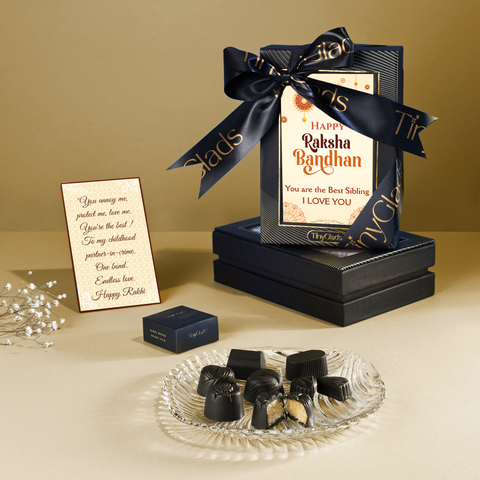 TinyGlads Rakhi Wishes Chocolate Gift Box | 6 Gourmet Truffles