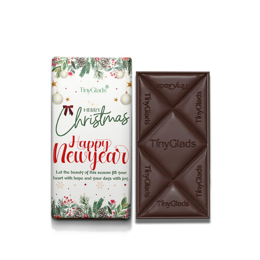 TinyGlads Evergreen Wishes Chocolate Bar | Christmas & New Year Collection | 80g