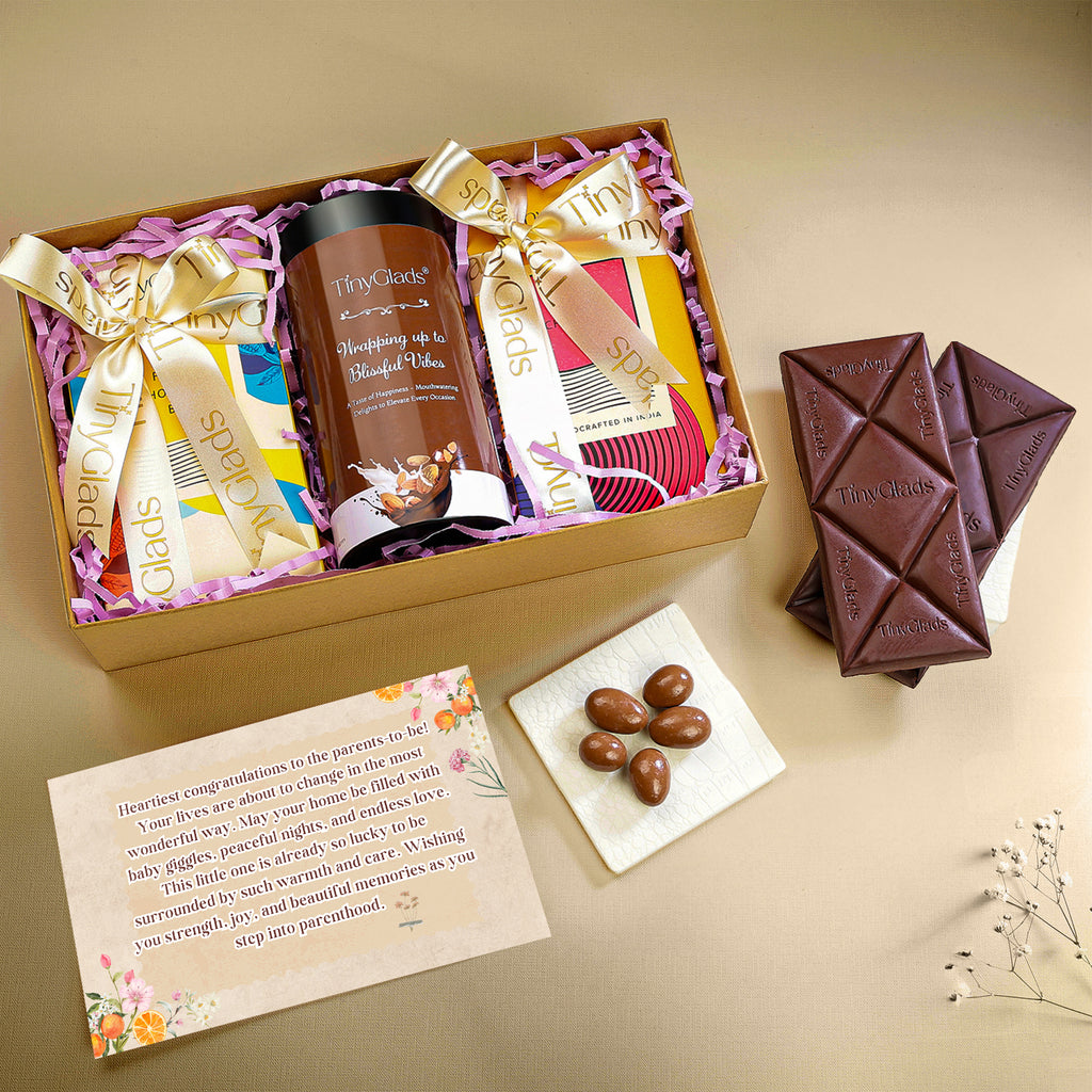 Baby Shower Chocolate Hamper with Bars & Jar
