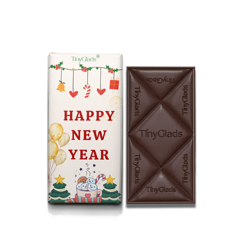 TinyGlads New Year Bliss Chocolate Bar | Festive Celebration Edition | 80g