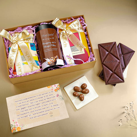 Baby Shower Chocolate Hamper with Bars & Jar