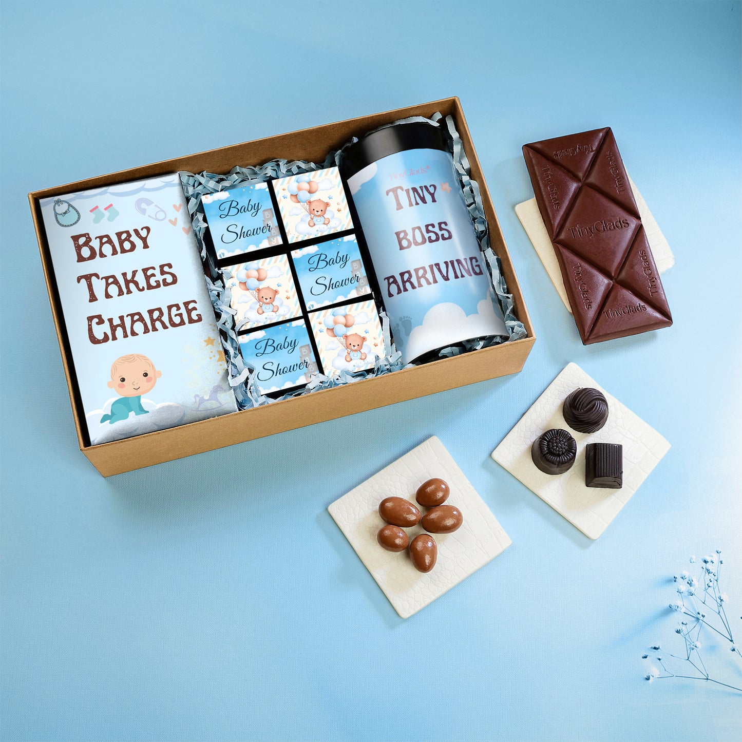 Baby Shower Welcome Baby Chocolate Box – Jar, Bar & Truffles