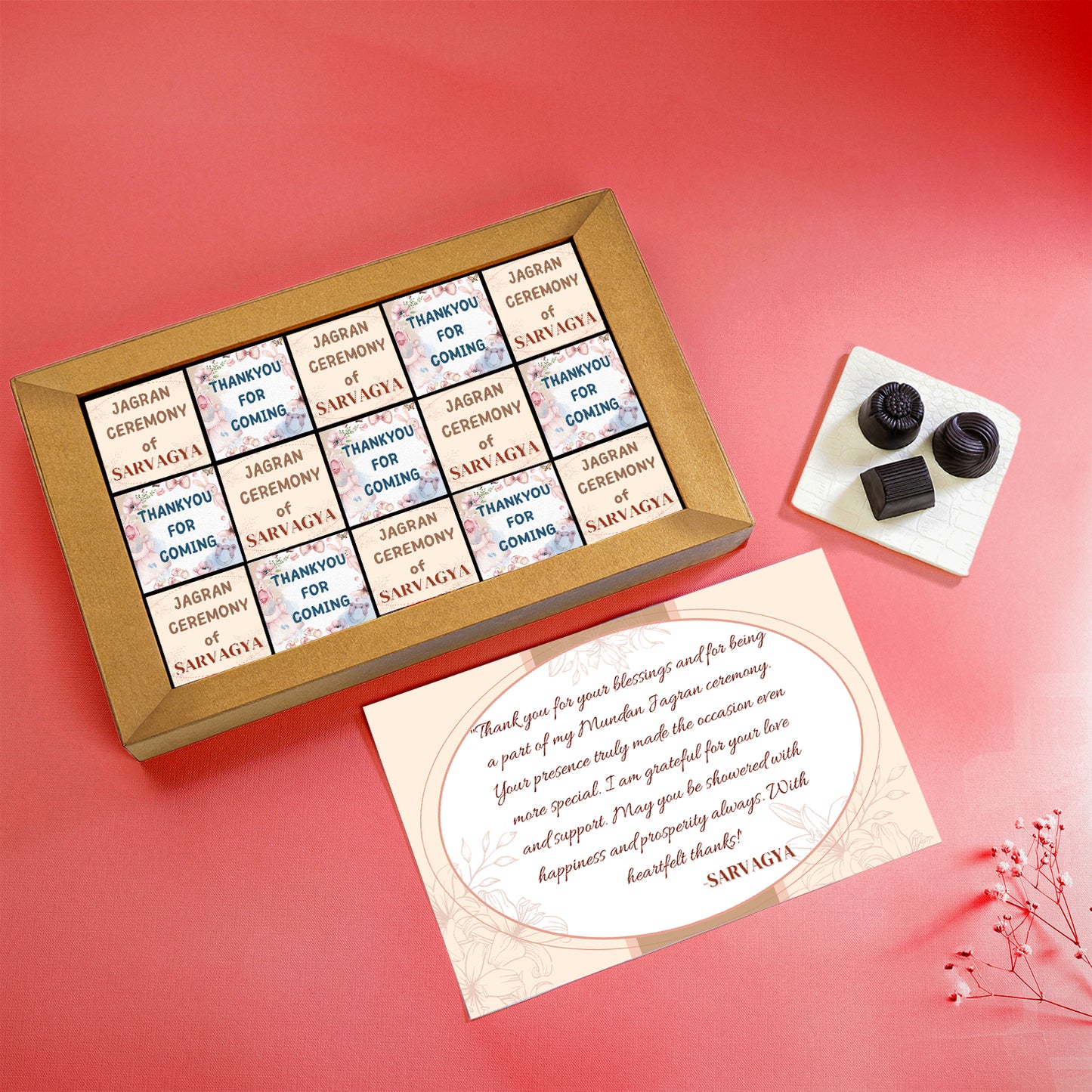 Baby Shower Thank You Gift Hamper - 15 Pcs Chocolate Truffles