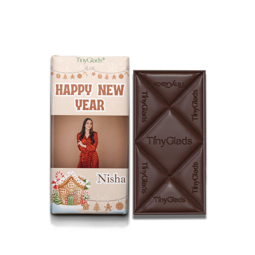 TinyGlads Personalized Holiday Wishes Chocolate Bar | 80g