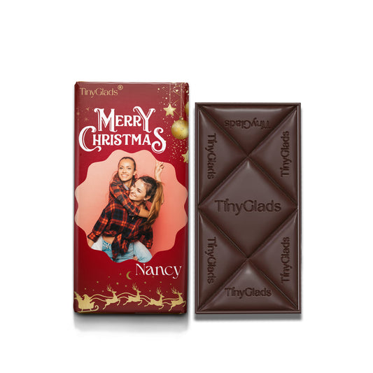 TinyGlads Festive Photo Chocolate Bar | Custom Gift | 80g
