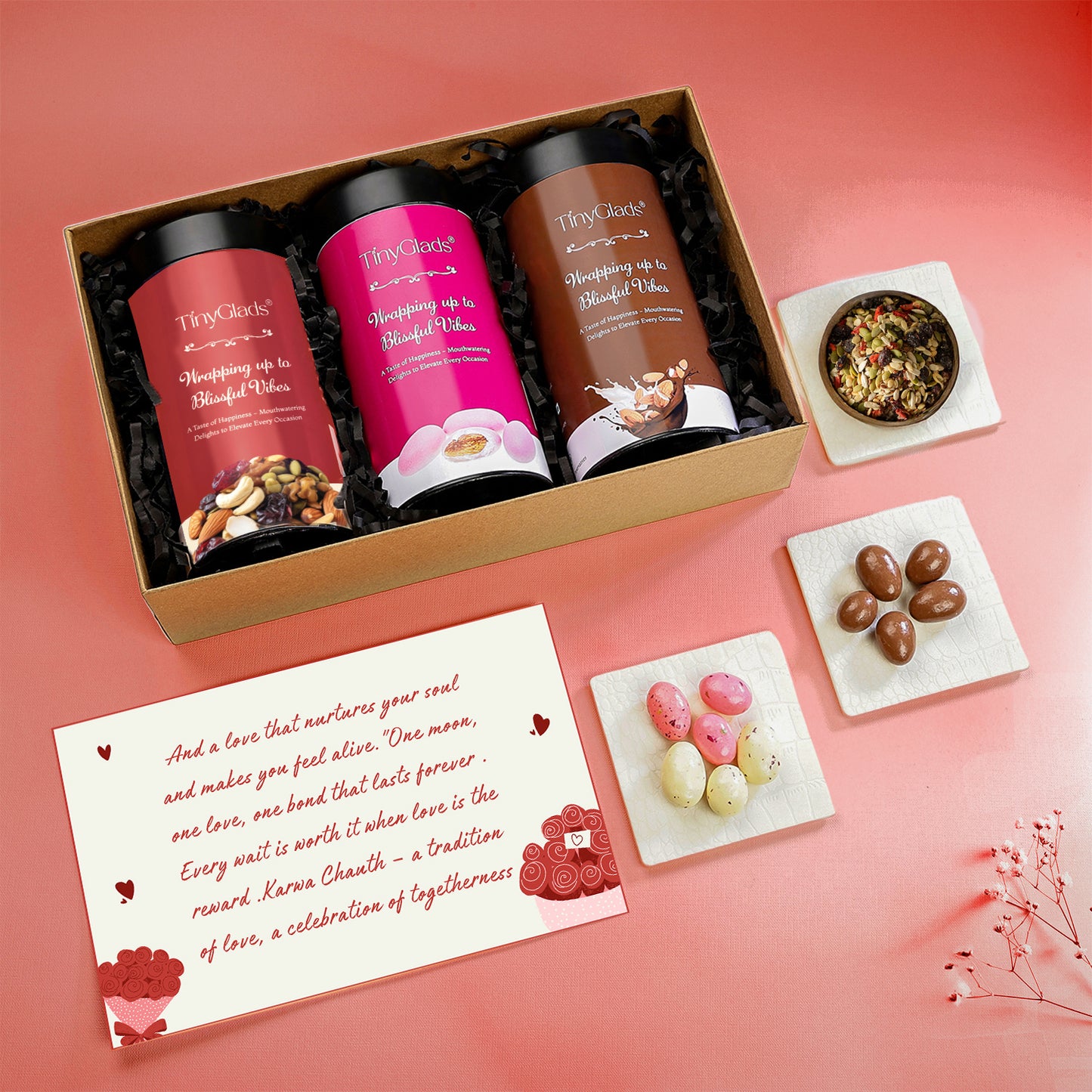 Signature Photo Karwa Chauth Gift Box with 3 Flavourful Gourmet Jars