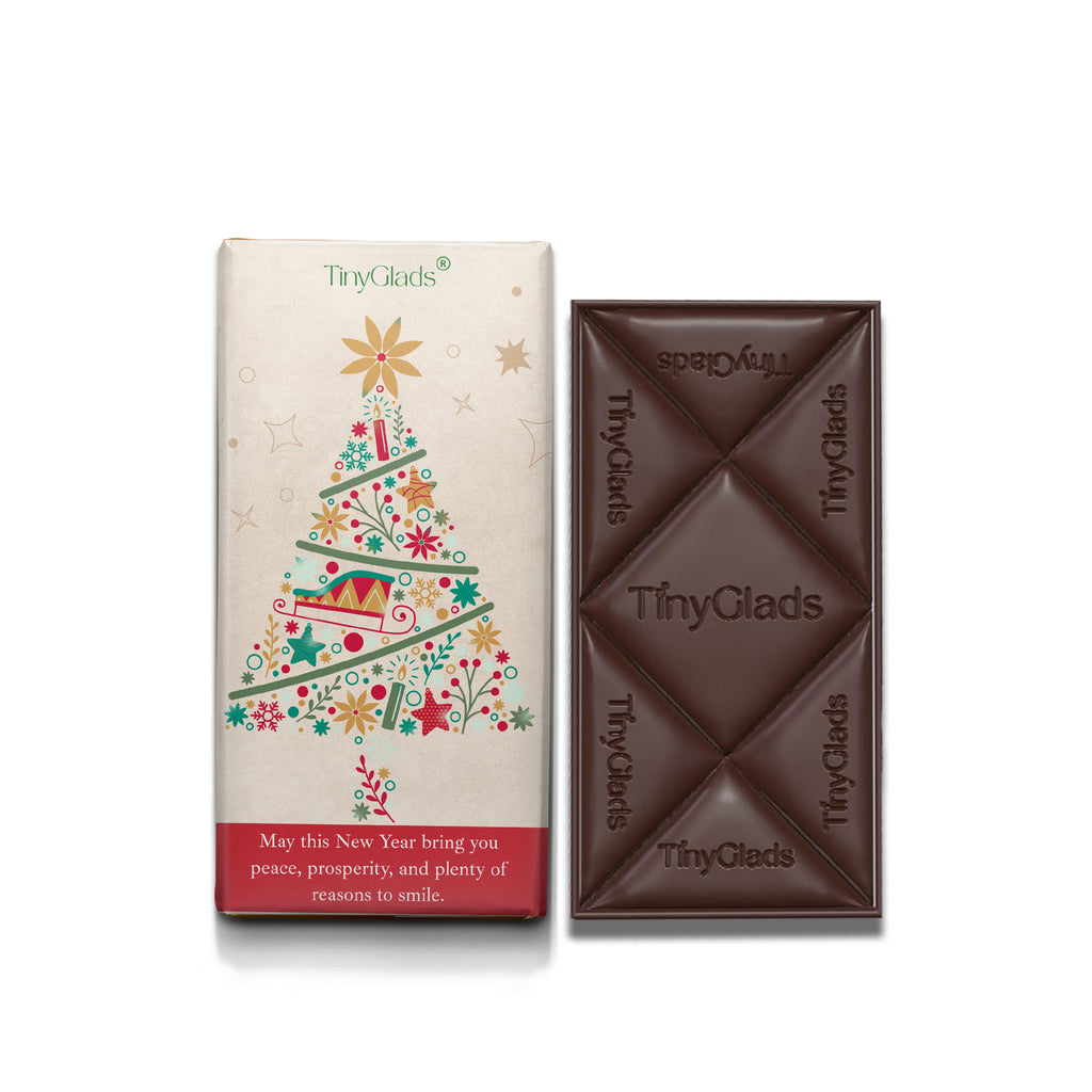 TinyGlads Holiday Tree Chocolate Bar | Christmas Collection | 80g
