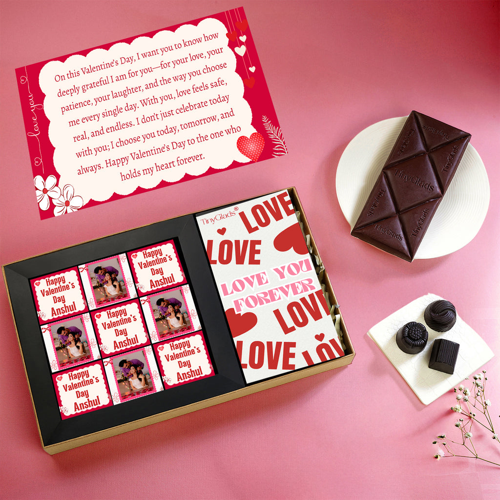 Premium Organic Chocolate Box with 9 Truffles & 1 Chocolate Bar