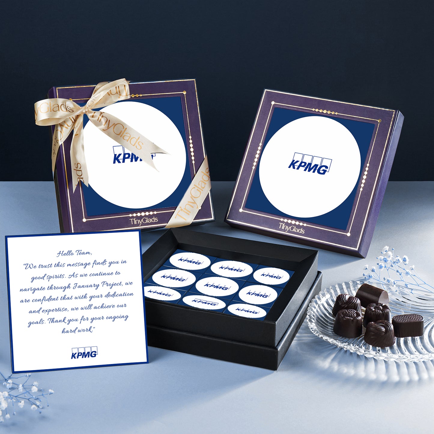 Custom Logo Corporate Chocolate Gift Box | 9 Assorted Premium Truffles
