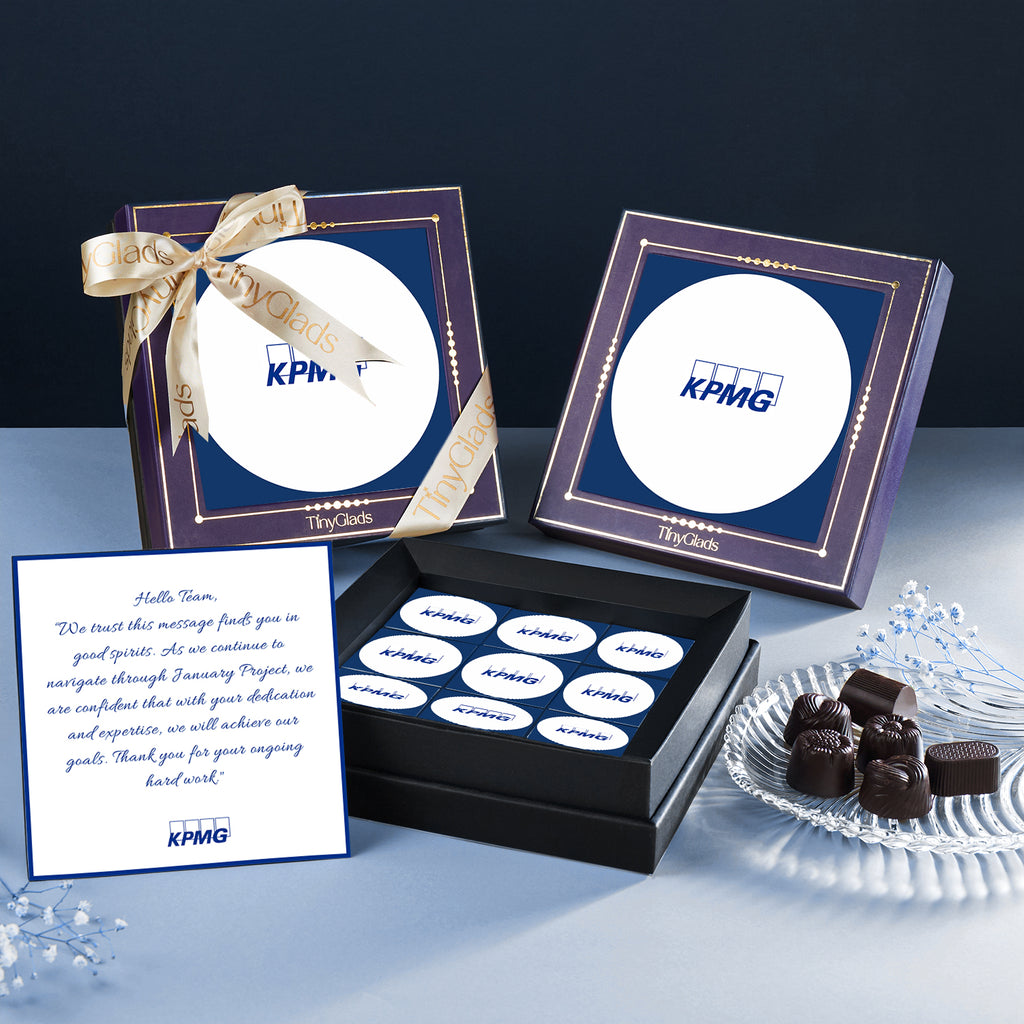 Custom Logo Corporate Chocolate Gift Box | 9 Assorted Premium Truffles