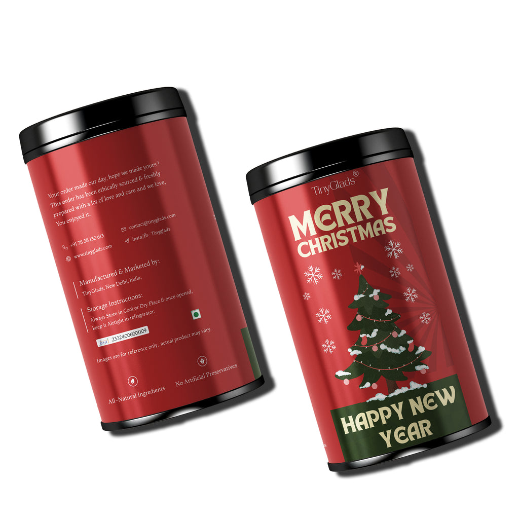 TinyGlads Merry Christmas & Happy New Year Chocolate Truffle Jar | 12 Assorted Chocolates