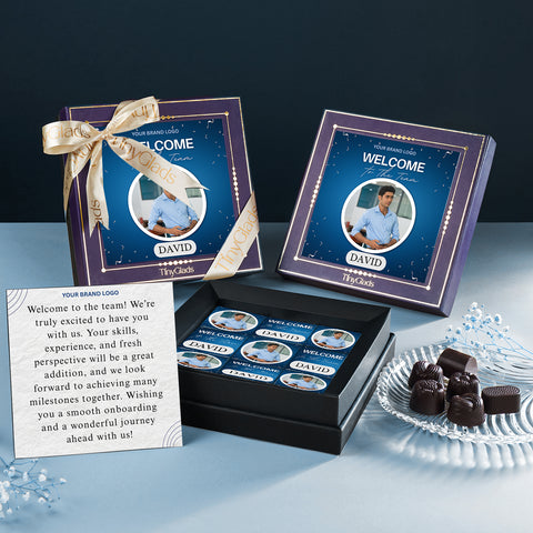 Employee Onboarding Gift | Custom Photo Chocolate Box (9 Pieces)