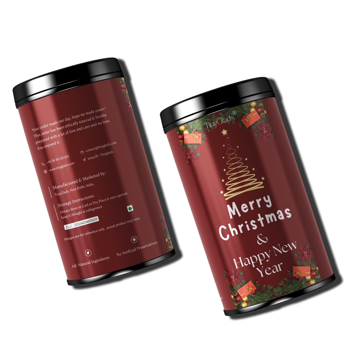 TinyGlads Festive Wishes Chocolate Truffle Jar | Christmas & New Year Gift | 250g