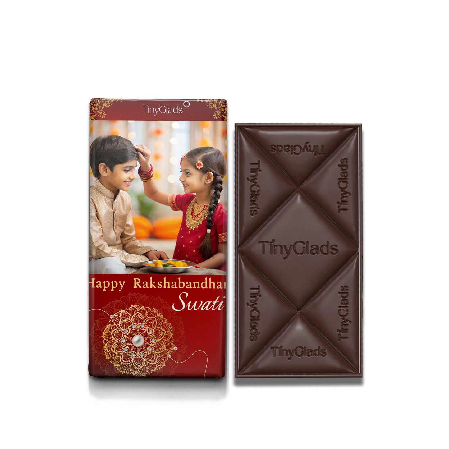 TinyGlads Rakhi Joy Chocolate Bar | Premium Festive Gift | 80g