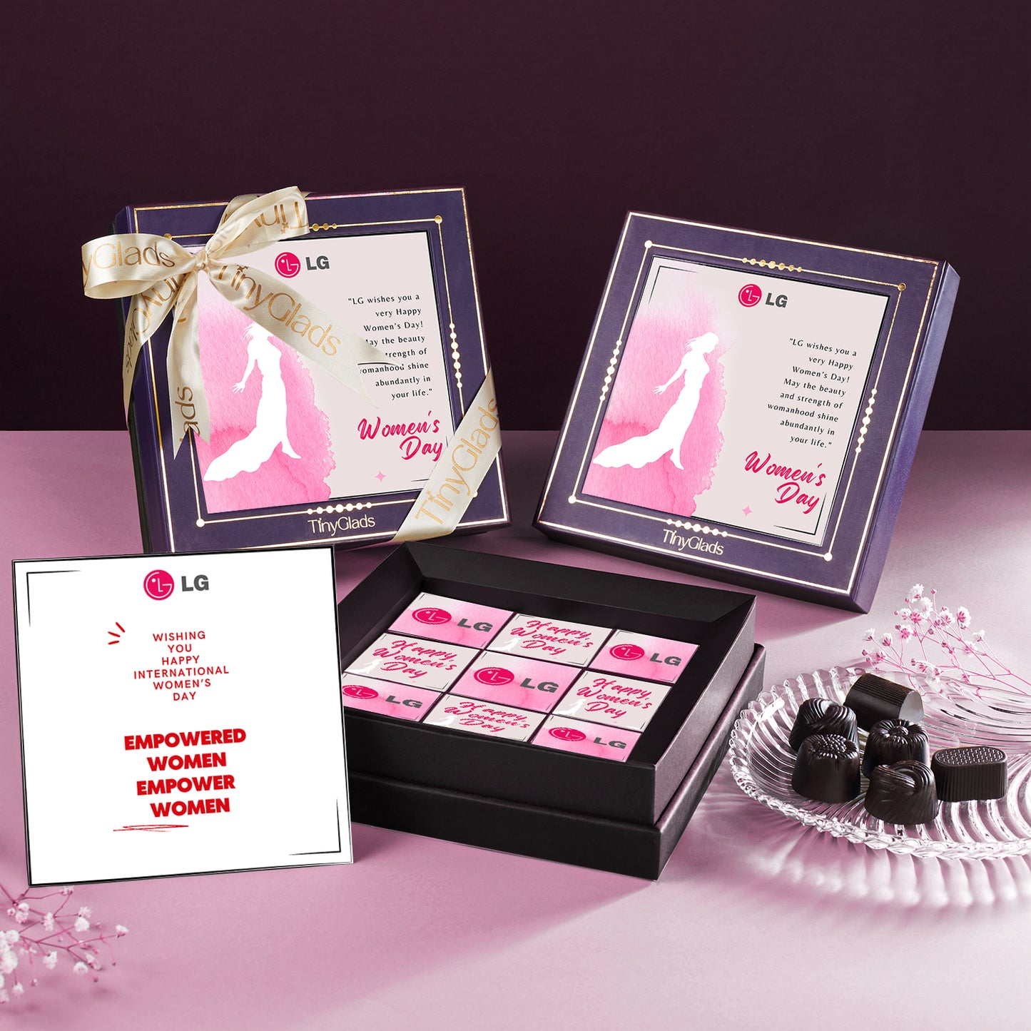 TinyGlads Corporate Women's Day Chocolate Gift Box | 9 Truffles