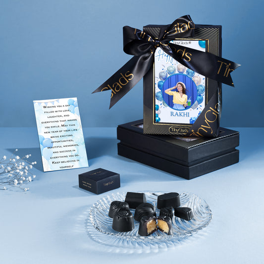 Birthday Chocolate Box Personalized | 6 Gourmet Truffles Gift