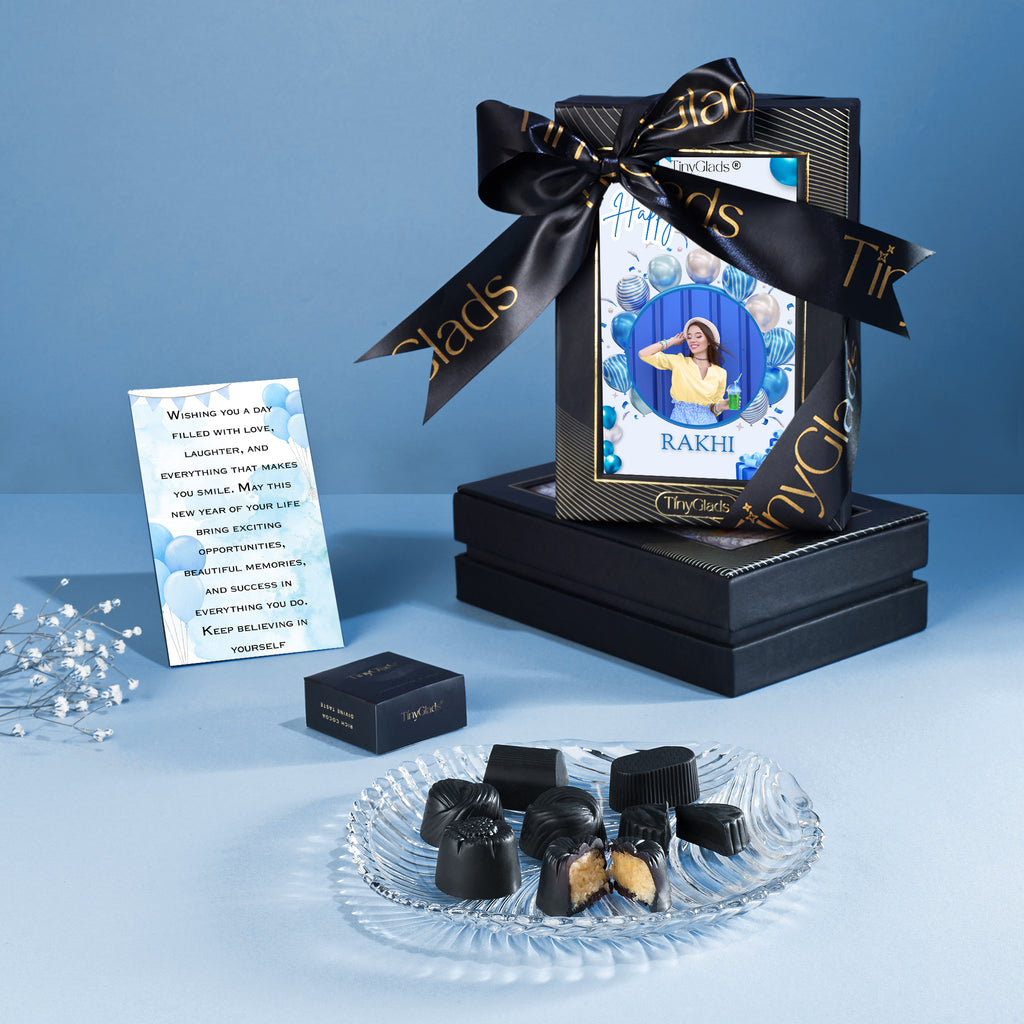 Birthday Chocolate Box Personalized | 6 Gourmet Truffles Gift