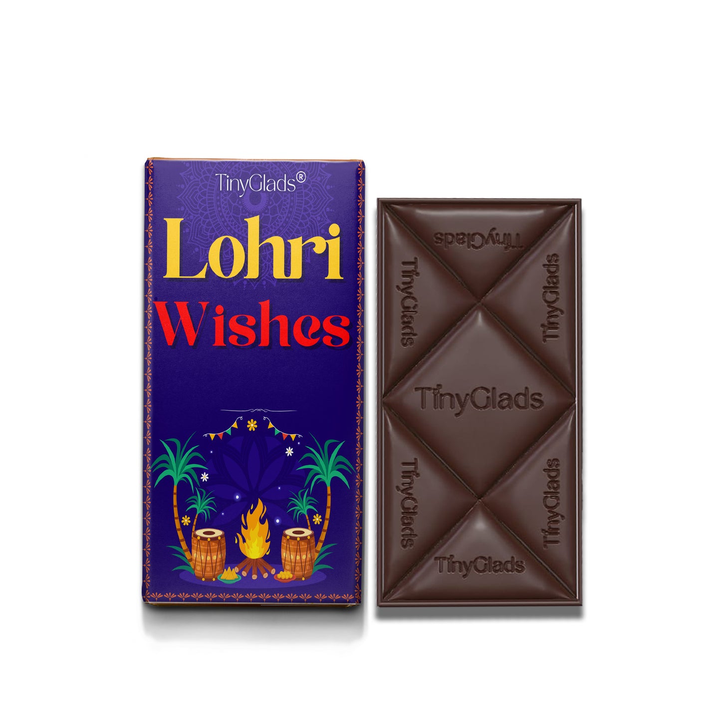 TinyGlads Lohri Wishes Premium Chocolate Bar | 80g