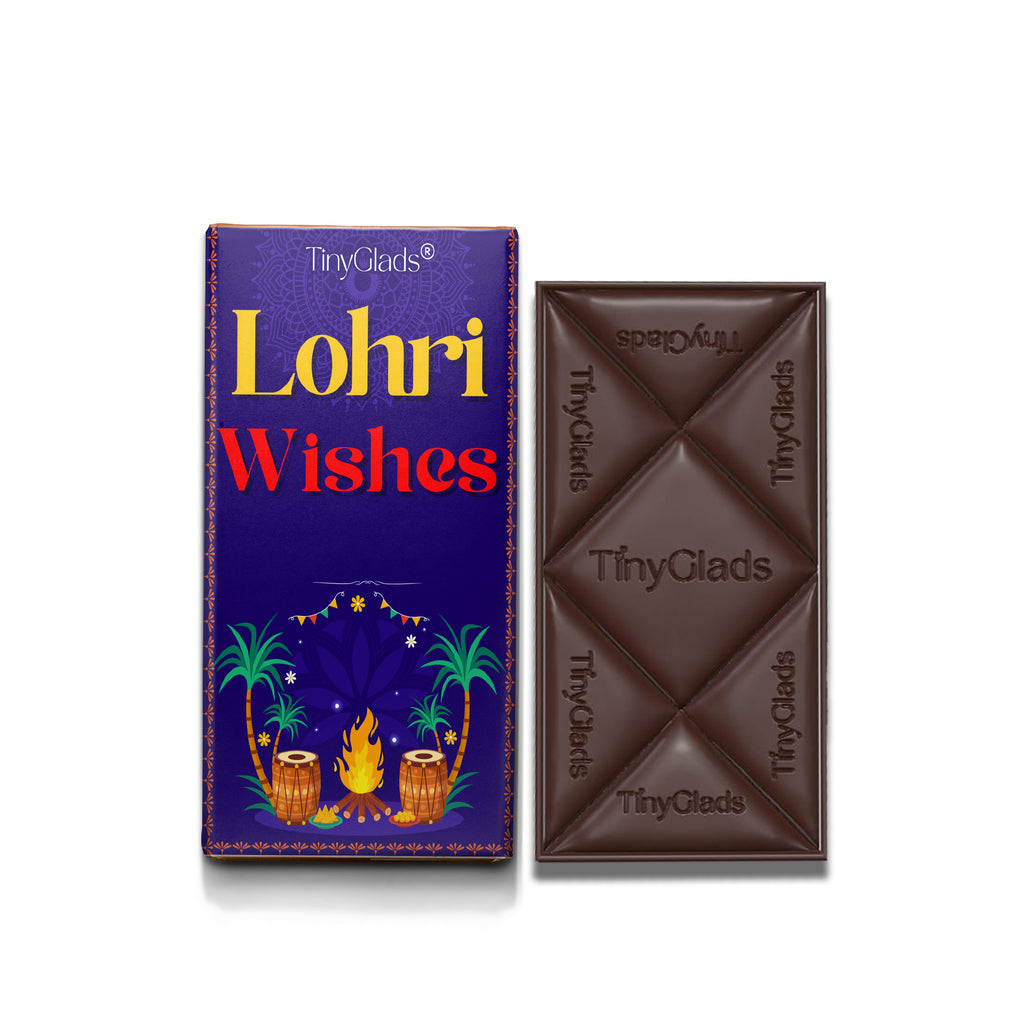 TinyGlads Lohri Wishes Premium Chocolate Bar | 80g