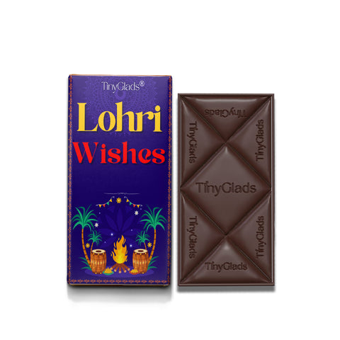 TinyGlads Lohri Wishes Premium Chocolate Bar | 80g