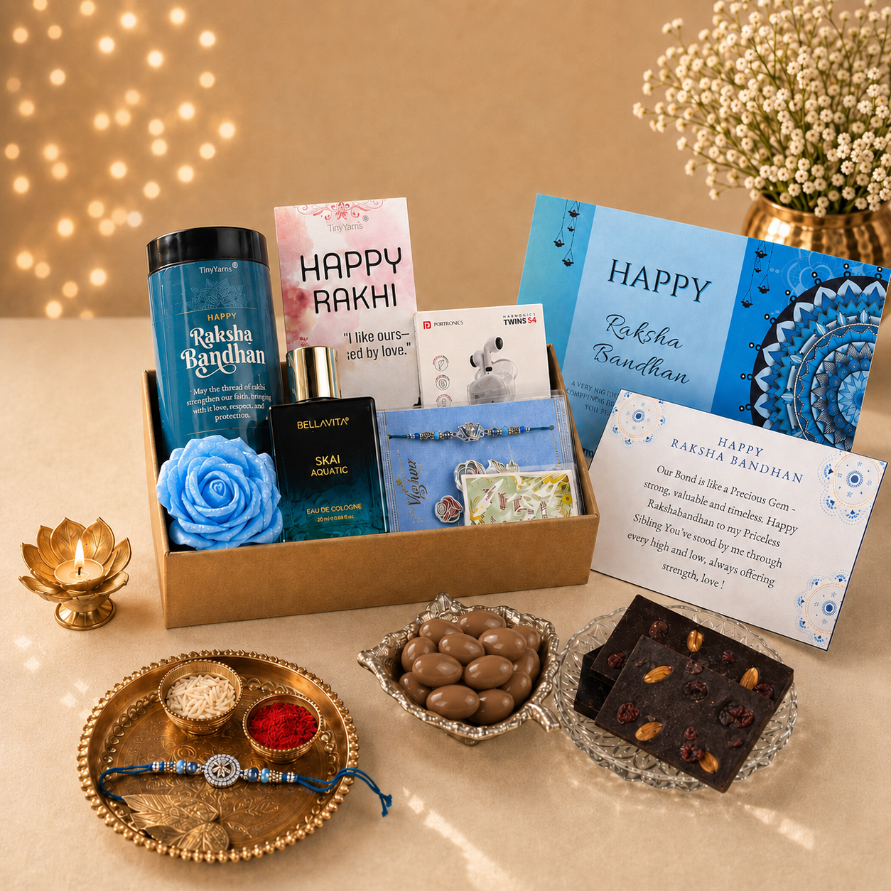 TinyGlads Premium Raksha Bandhan Gift Hamper for Brother