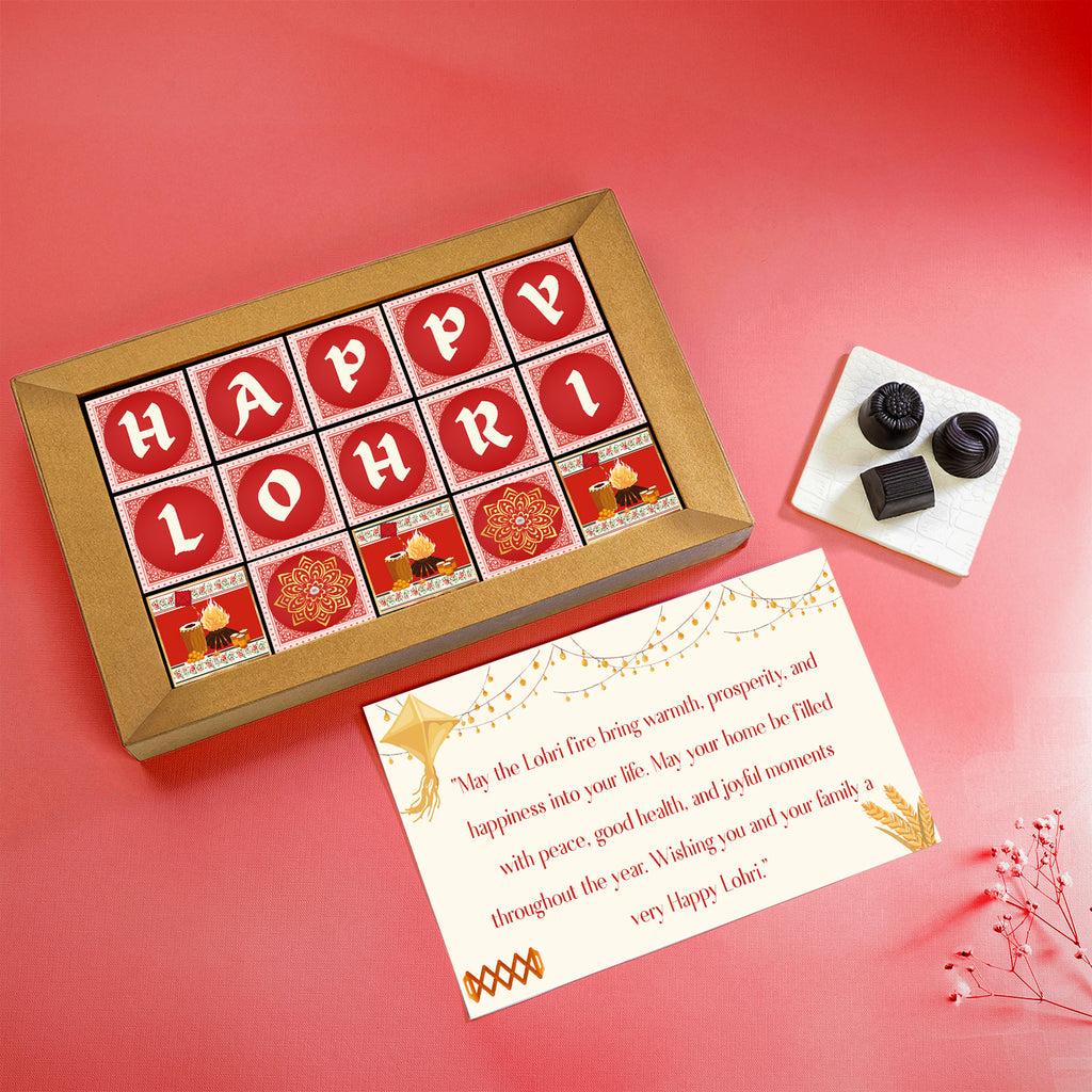 TinyGlads Premium Lohri Chocolate Gift Box | 15 Assorted Truffles
