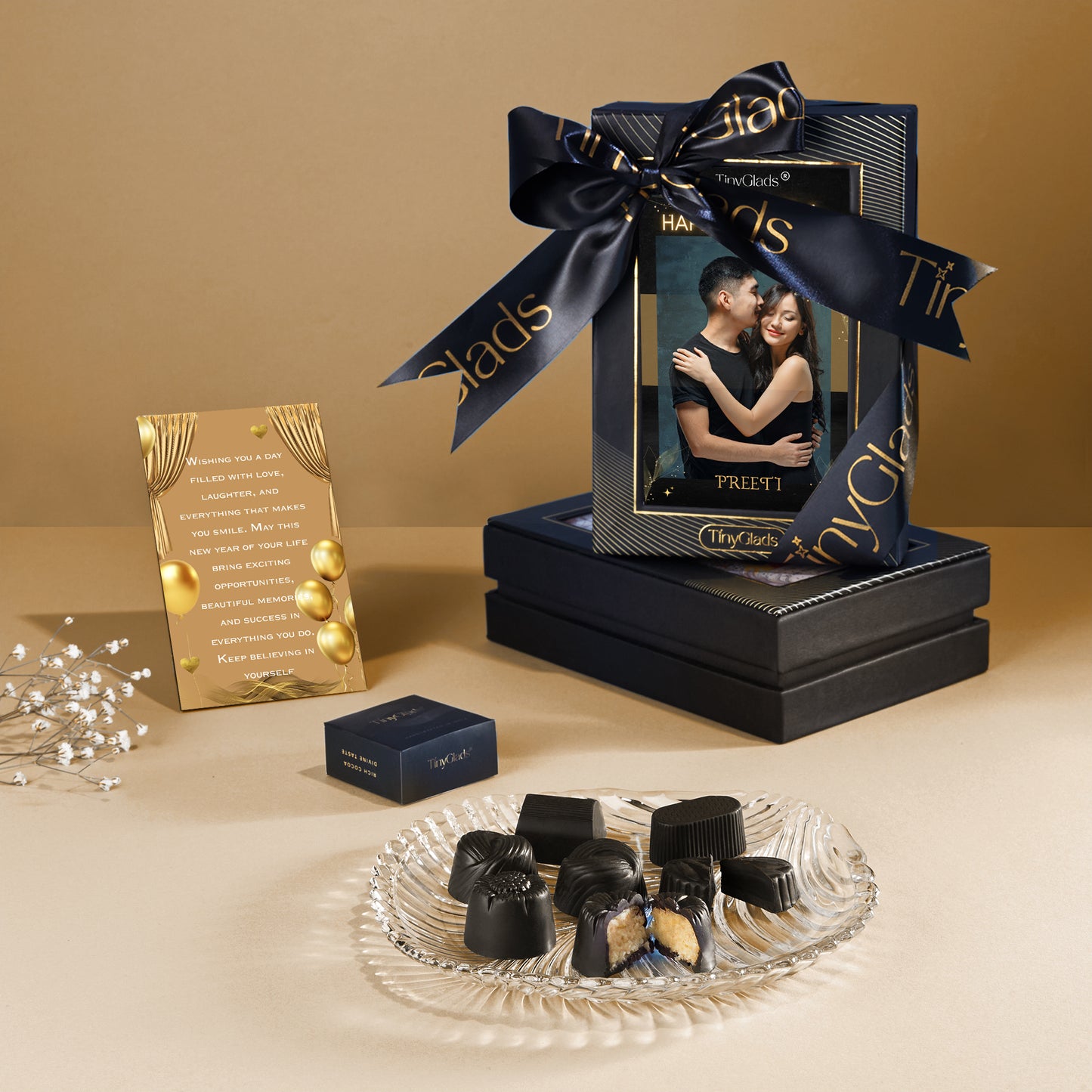 Custom Photo Chocolate Box | 6 Pcs Assorted Truffles | Birthday Gift