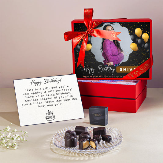 Birthday Chocolate with Photo Personalised Box