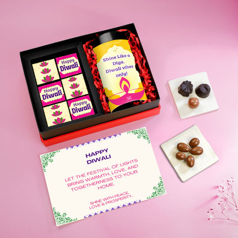 Signature Corporate Diwali Gift Box | Truffles with Chocolate Almond Jar