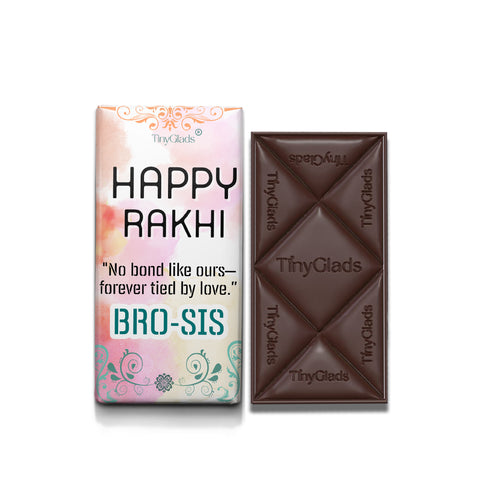TinyGlads Bro-Sis Rakhi Chocolate Bar | Premium Festive Gift | 80g