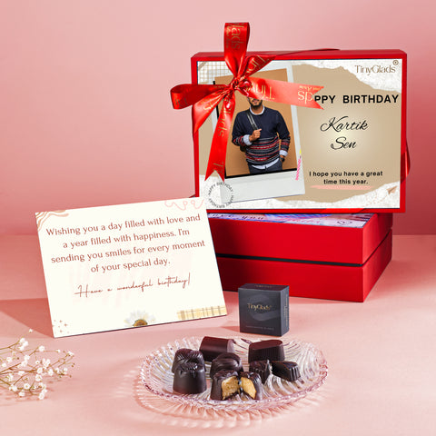 TinyGlads Happy Birthday Chocolate Box | Customized Gift Hamper with Message Card