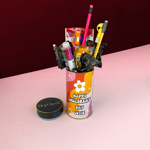 TinyGlads Children's Day Fun & Treats Gift Jar | Chocolates & Stationery