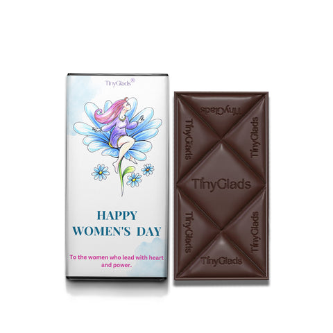 TinyGlads Happy Women's Day Chocolate Bar | 80g Premium