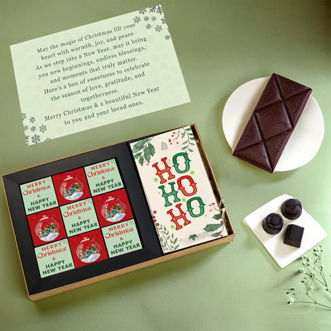 TinyGlads Christmas Chocolate Gift Box | 9 Gourmet Truffles & Chocolate Bar
