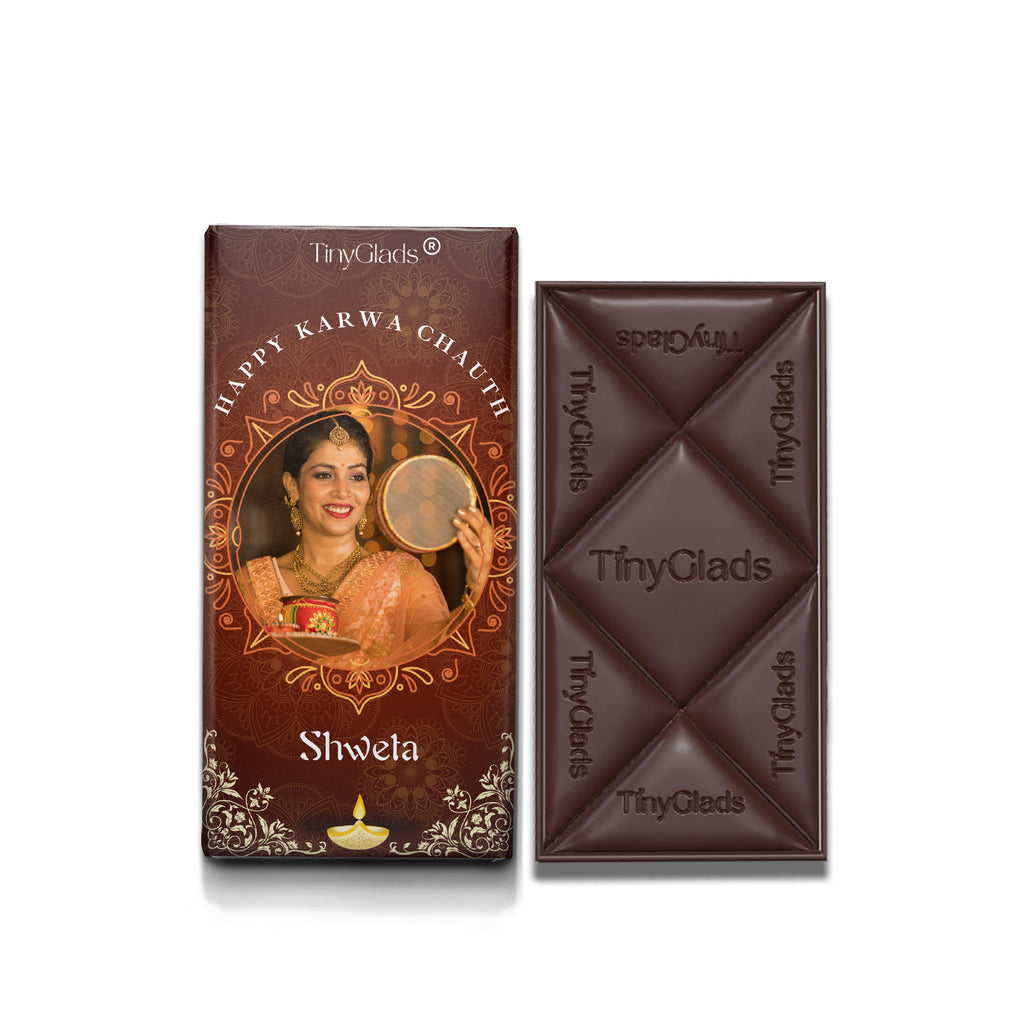 Personalised Karwa Chauth Chocolate Bar with Custom Photo