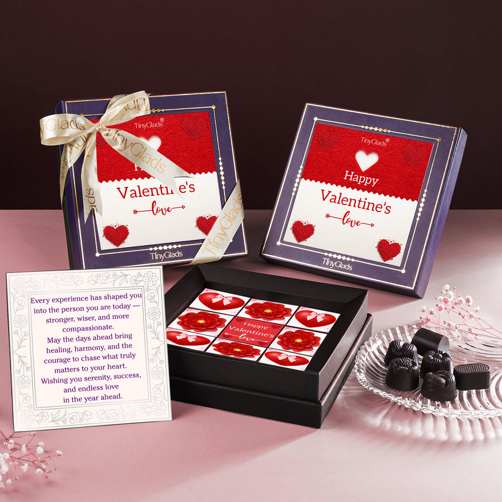 Happy Valentine’s Day Chocolate Gift Box with 9 Assorted Truffles