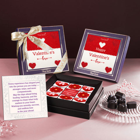 Happy Valentine’s Day Chocolate Gift Box with 9 Assorted Truffles