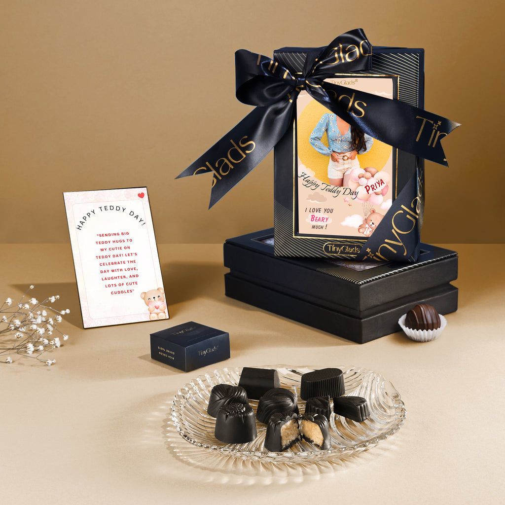 Teddy Day Personalised Memory Box - 6 Handcrafted Chocolate Truffles