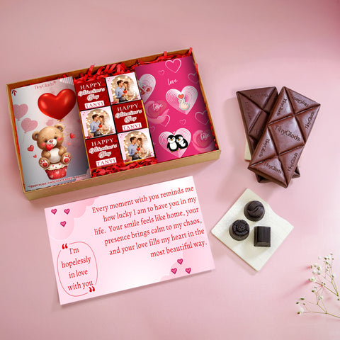 Premium Chocolate Gift Box with 2 Chocolate Bars & 6 Gourmet Truffles