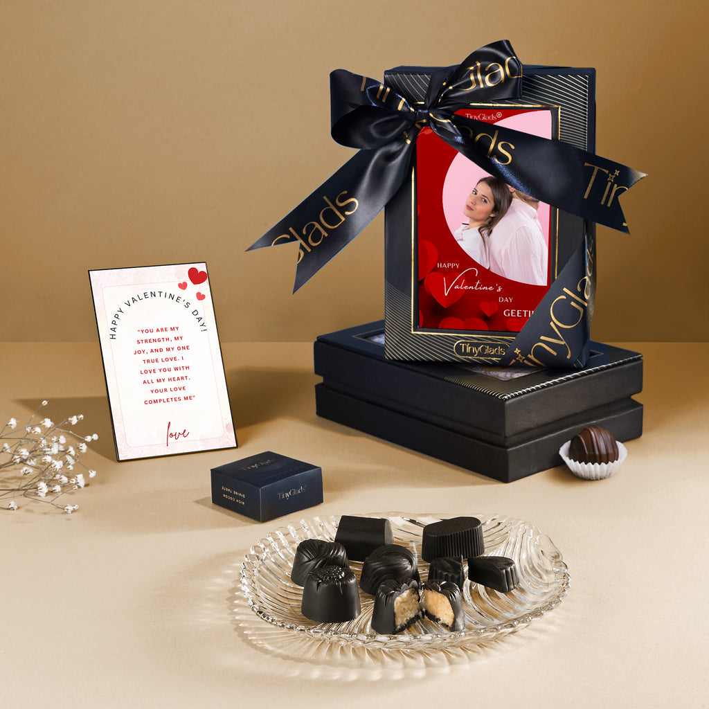 Valentine’s Day Romantic Photo Keepsake Box with 6 Truffles