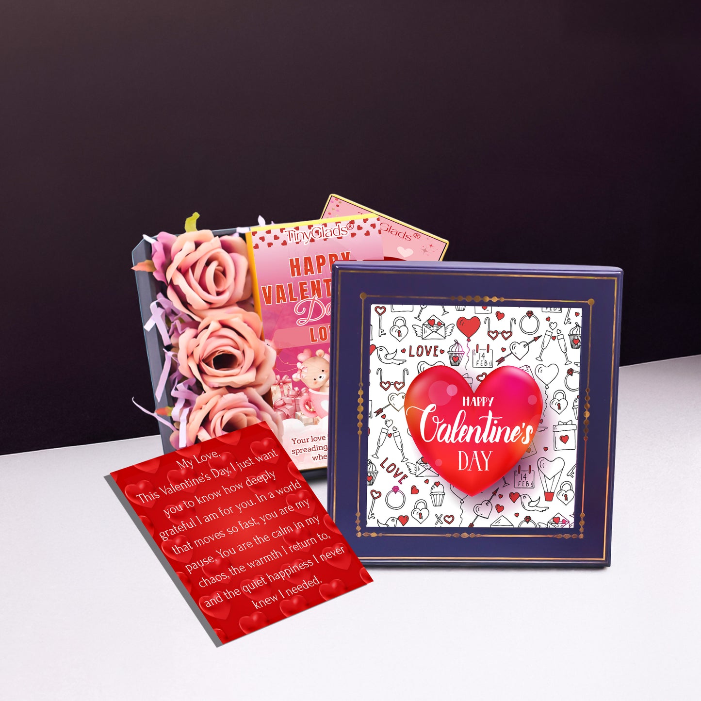 Romantic chocolate bar gift box with two premium bars – perfect Valentine chocolate bar gift