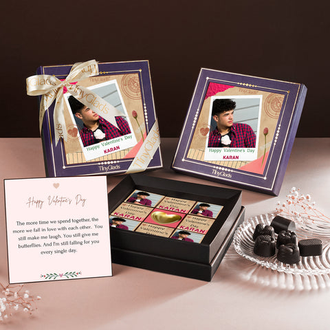 Valentine Photo Chocolate Keepsake Box with 9 Truffles