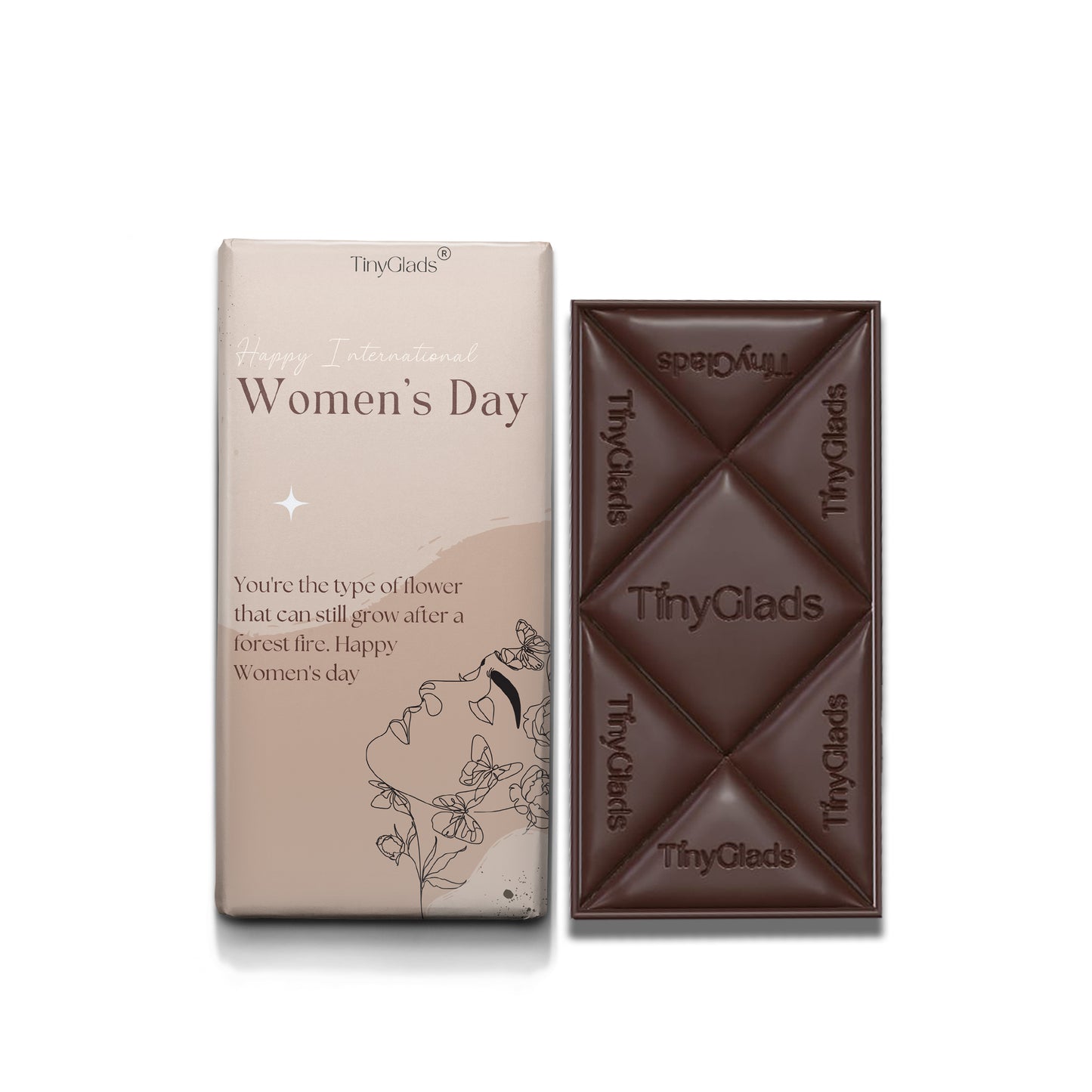 TinyGlads International Women's Day Almond & Cranberry Chocolate Bar | 80g