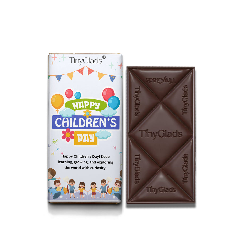 TinyGlads Happy Children's Day Chocolate Bar | Almond & Cranberry | 80g