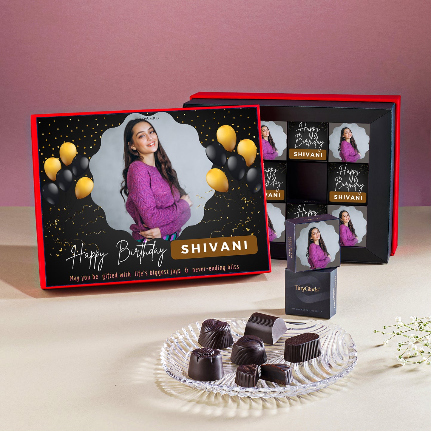 Birthday Chocolate with Photo Personalised Box