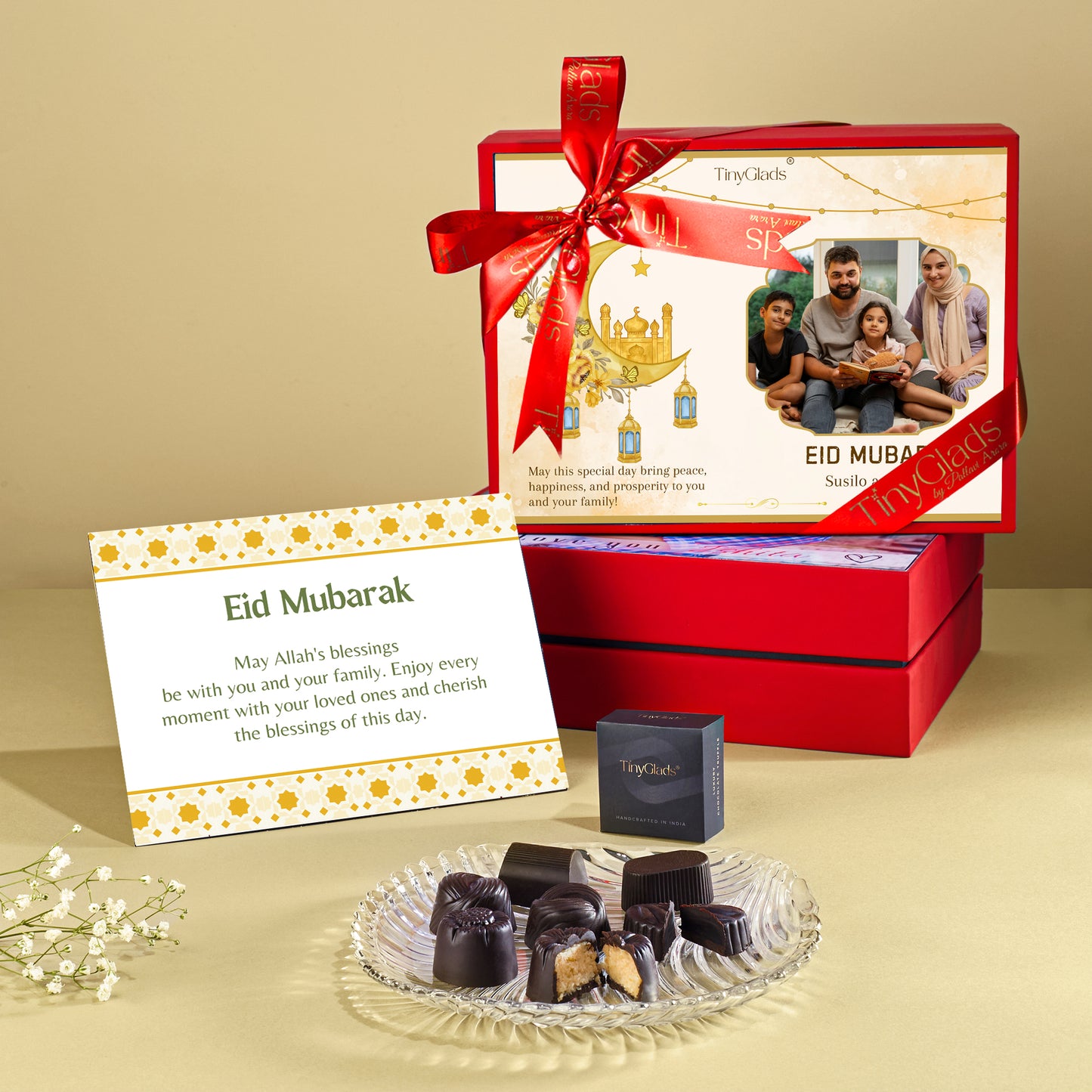 TinyGlads Personalized Eid Chocolate Gift Box | 12 Assorted Truffles
