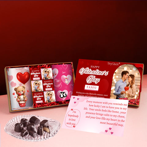 Premium Chocolate Gift Box with 2 Chocolate Bars & 6 Gourmet Truffles