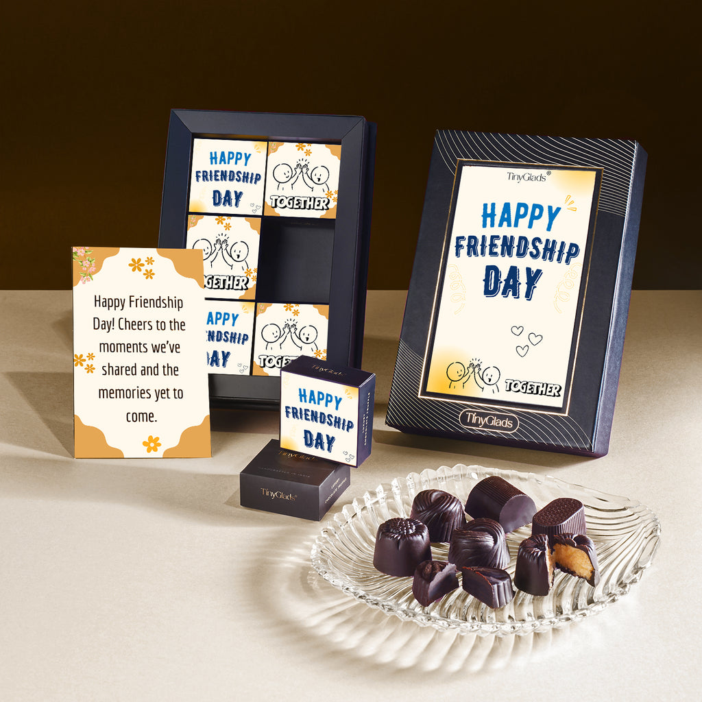 Happy Friendship Day Chocolate Gift Box | 6 Assorted Handcrafted Chocolates
